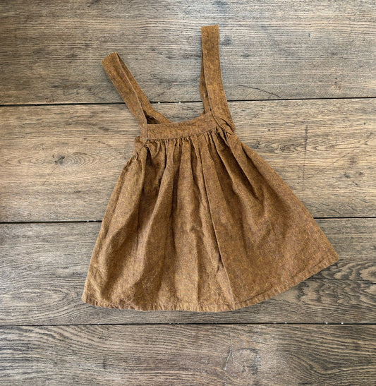 Little Kin Brown Pinafore Dress
