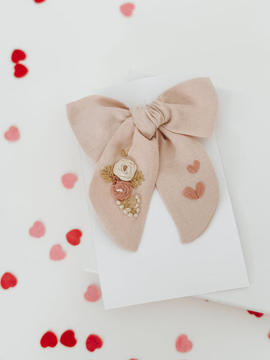 Carolina’s Hand Made/Embroidered Linen Bows