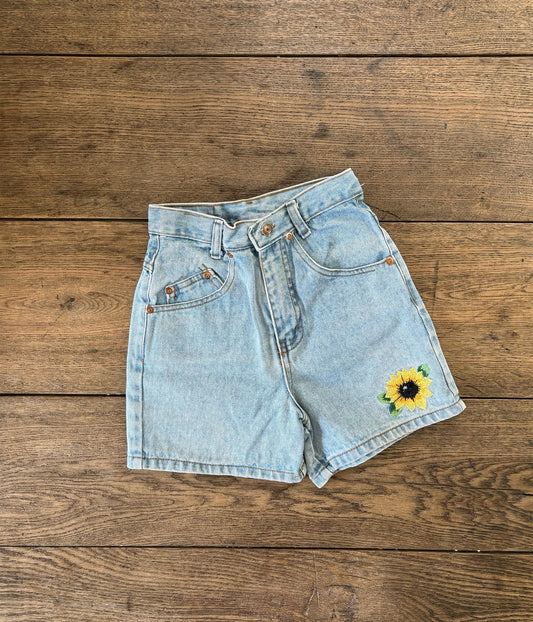 Vintage Jean Sunflower Shorts