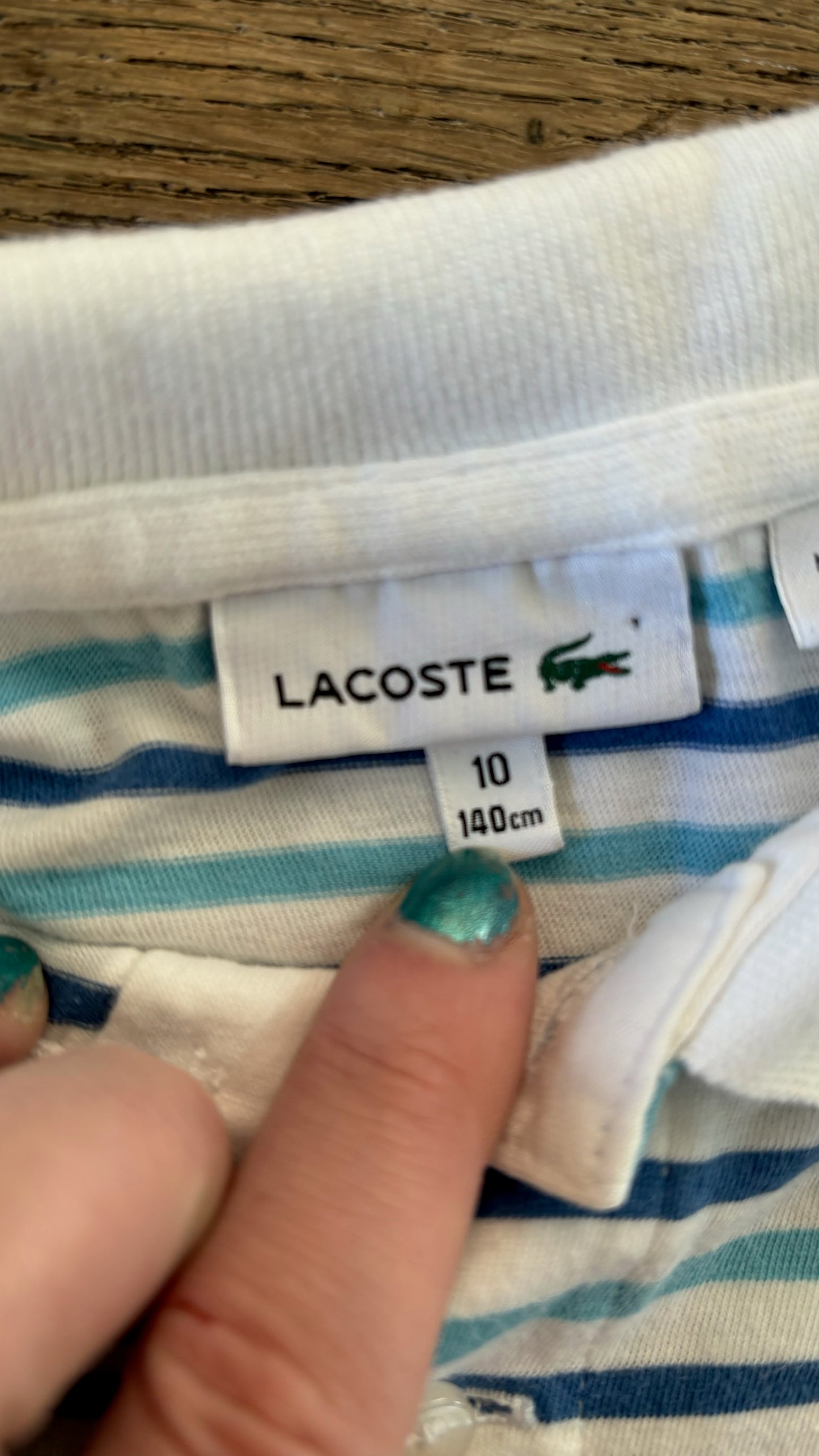 Lacoste Blue Striped Polo
