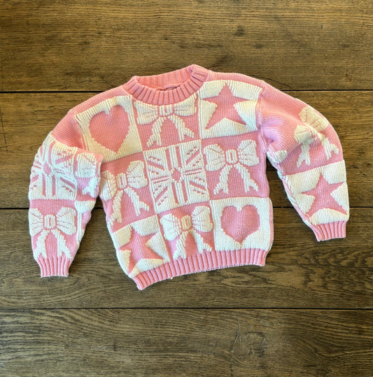 Vintage Pink/White Sweater