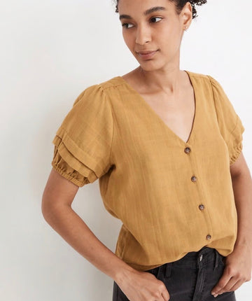 Madewell Pembroke Mustard Top