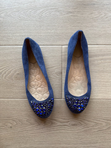 Joan & David Blue Suede Flats
