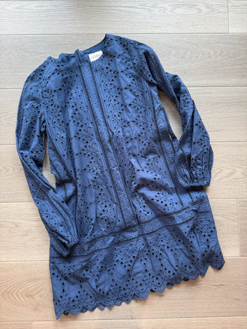 Paper Doll Navy Eyelet Dress