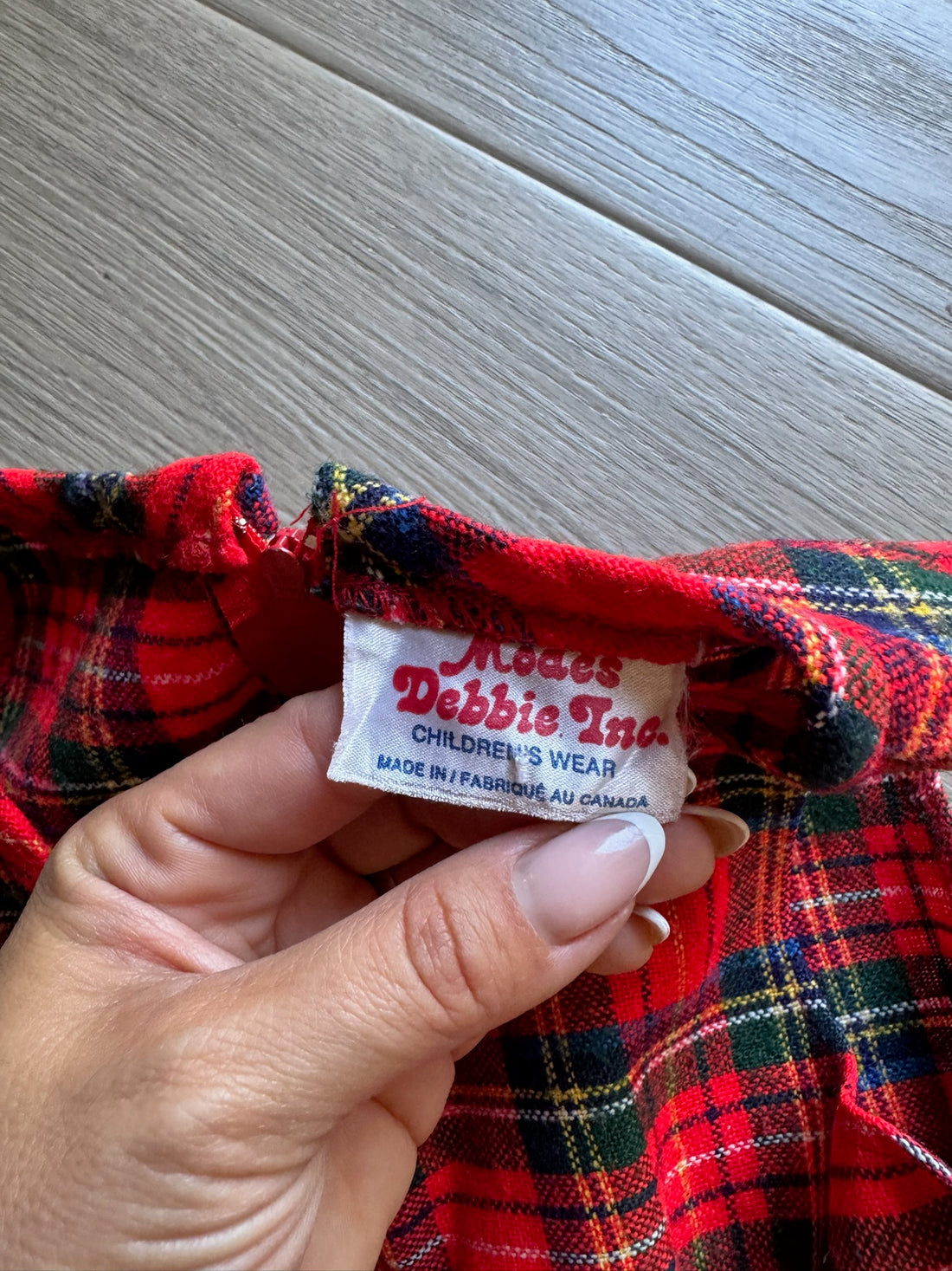Vintage Red Plaid Wool Dress