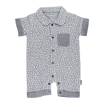 Blueberry Floral | Organic Muslin S/Sleeve Coverall