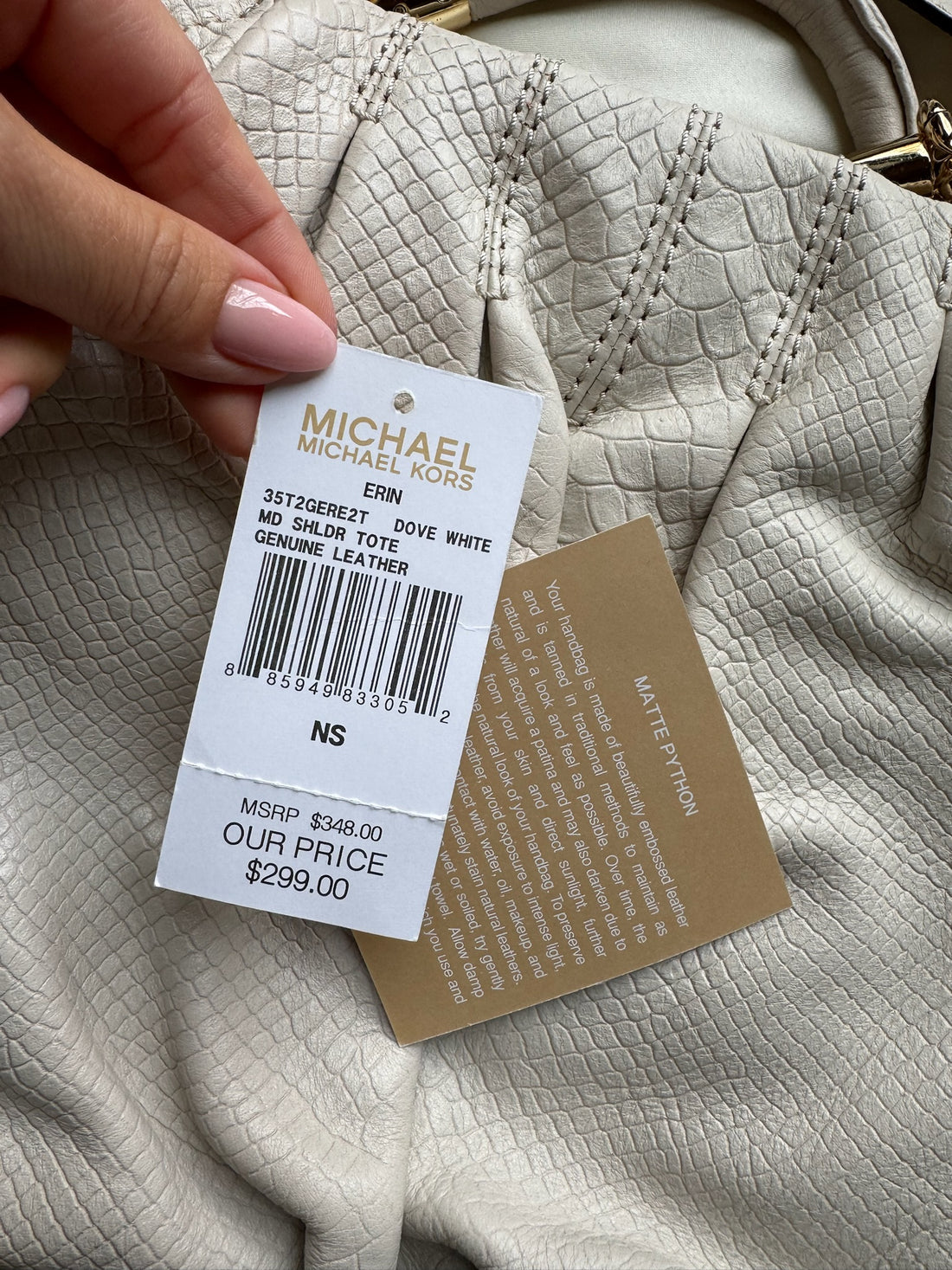 Michael Kors Cream Leather Bag - MEW