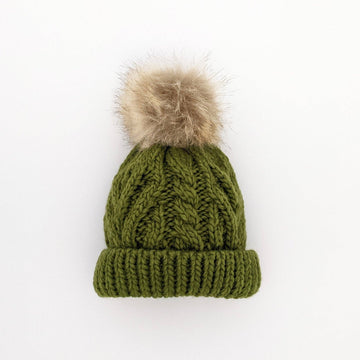 Mossy Pop Pom Pom Beanie Hat Baby & Kids