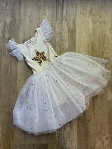 Petite Hailey White Tulle Dress