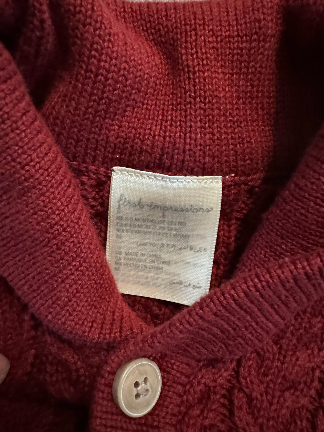 First Impressions Burgundy Cardigan