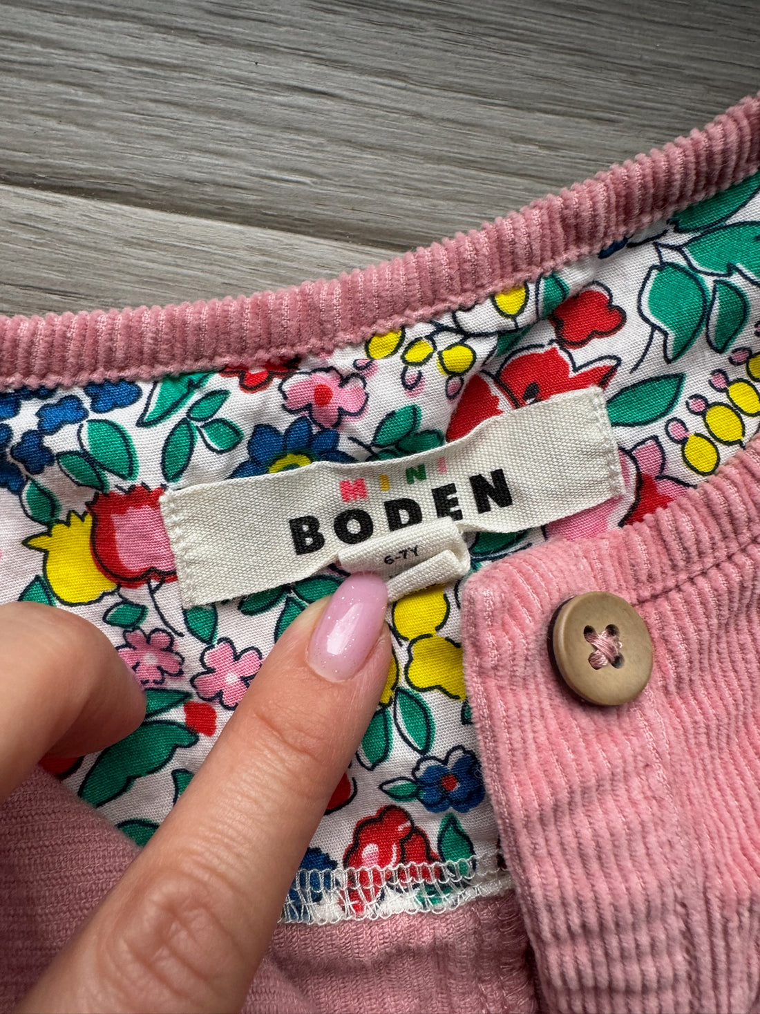 Mini Boden Pink Cord Romper