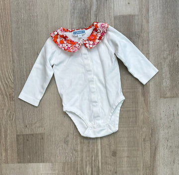 Jacadi Button Down Floral Collar Onesie