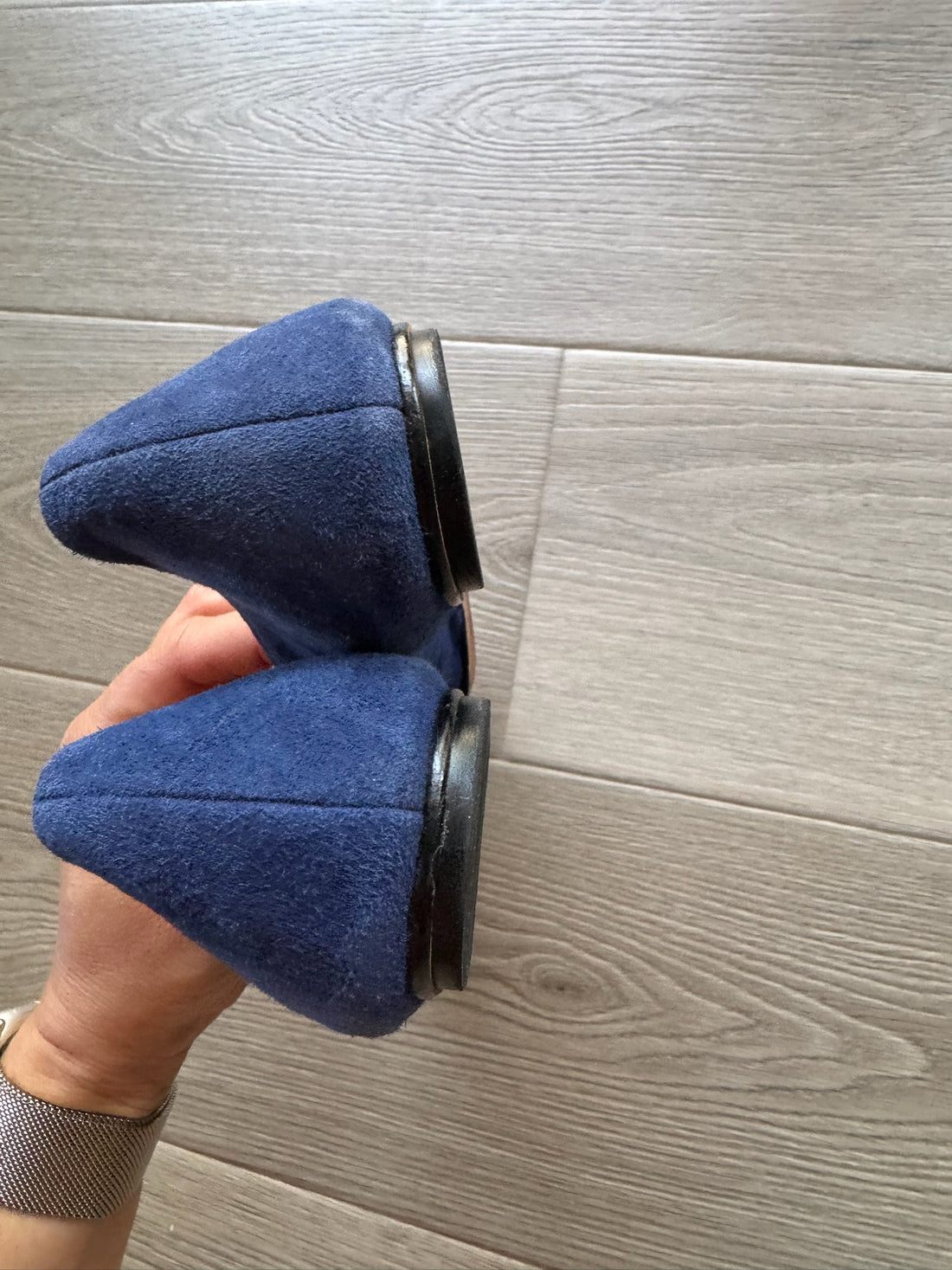 Joan & David Blue Suede Flats