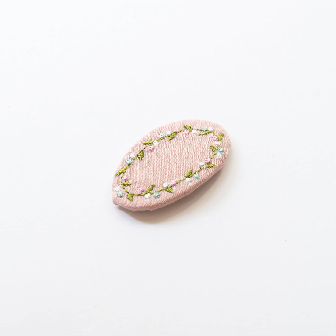 Embroidered Floral Snap Clip