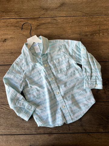 Janie & Jack Blue Striped Button Down