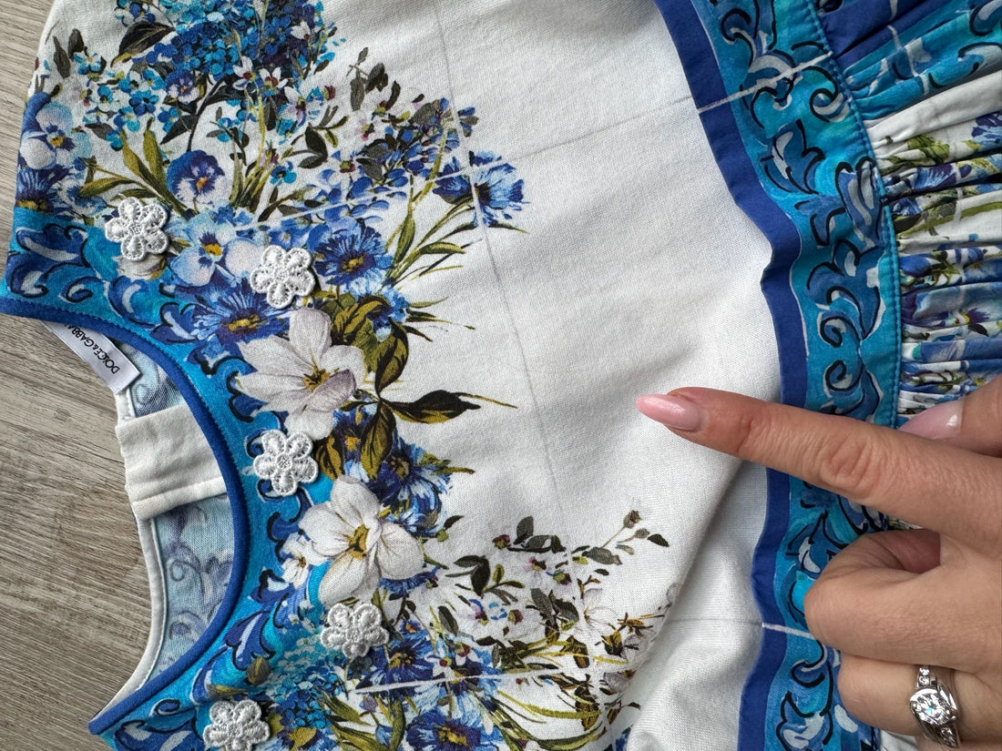Dolce & Gabbana Blue Floral Dress - AS IS