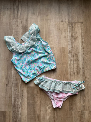 Love & Grow Blue Floral Swimsuit