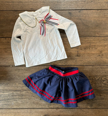 Pettigirl Navy/White Set