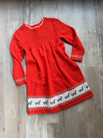 Mini Boden Red Llama Dress