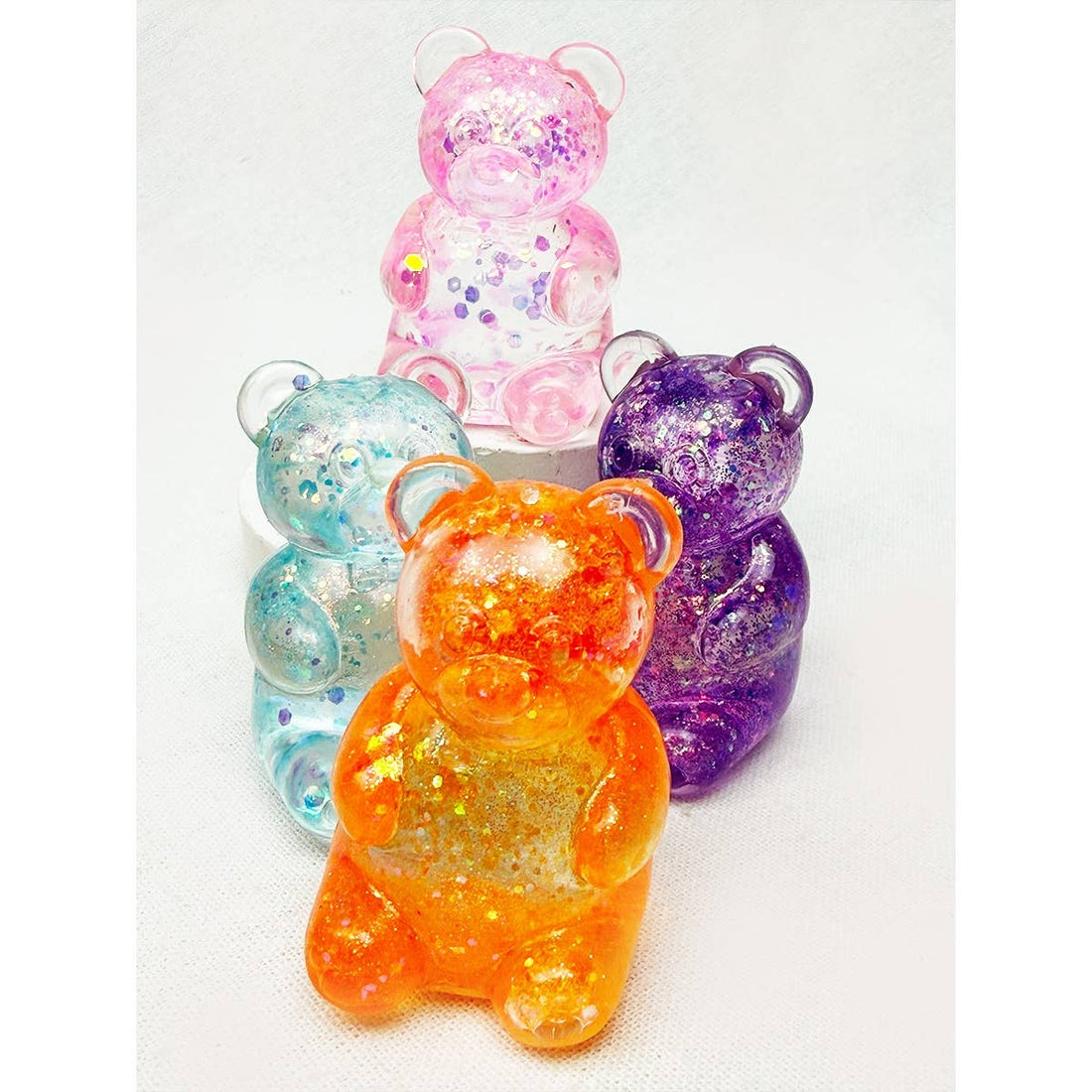 Glittered Gummy Bear Squishy Toy