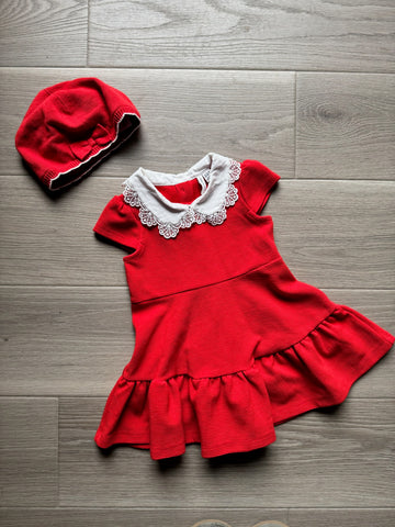 Janie & Jack Red Dress with hat