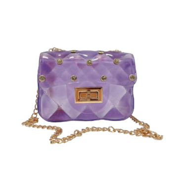 P50 B3001 Rhinestone Stud Quilted Jelly Purse (2 Colors)