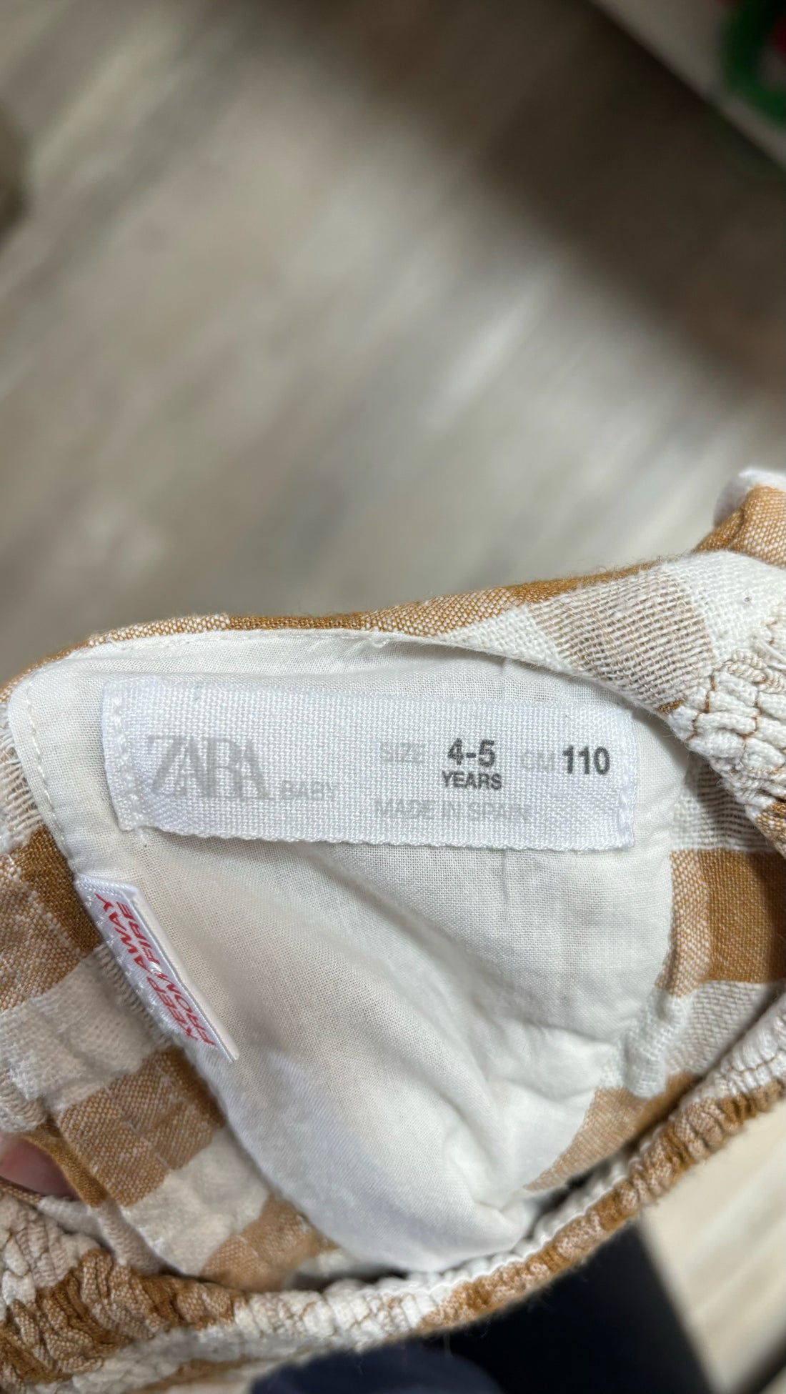 Zara Tan Plaid Dress