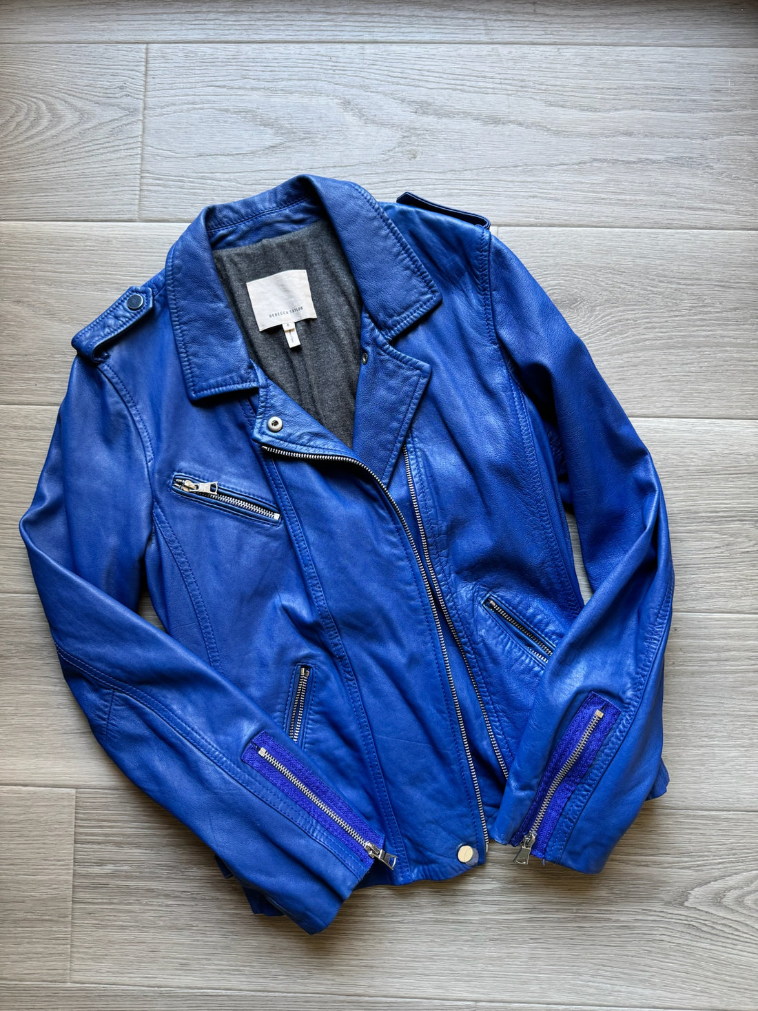 Rebecca Taylor Blue Leather Jacket
