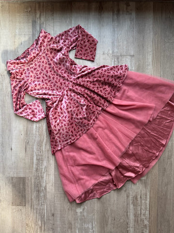 Mia Joy Floral Velour  Dress