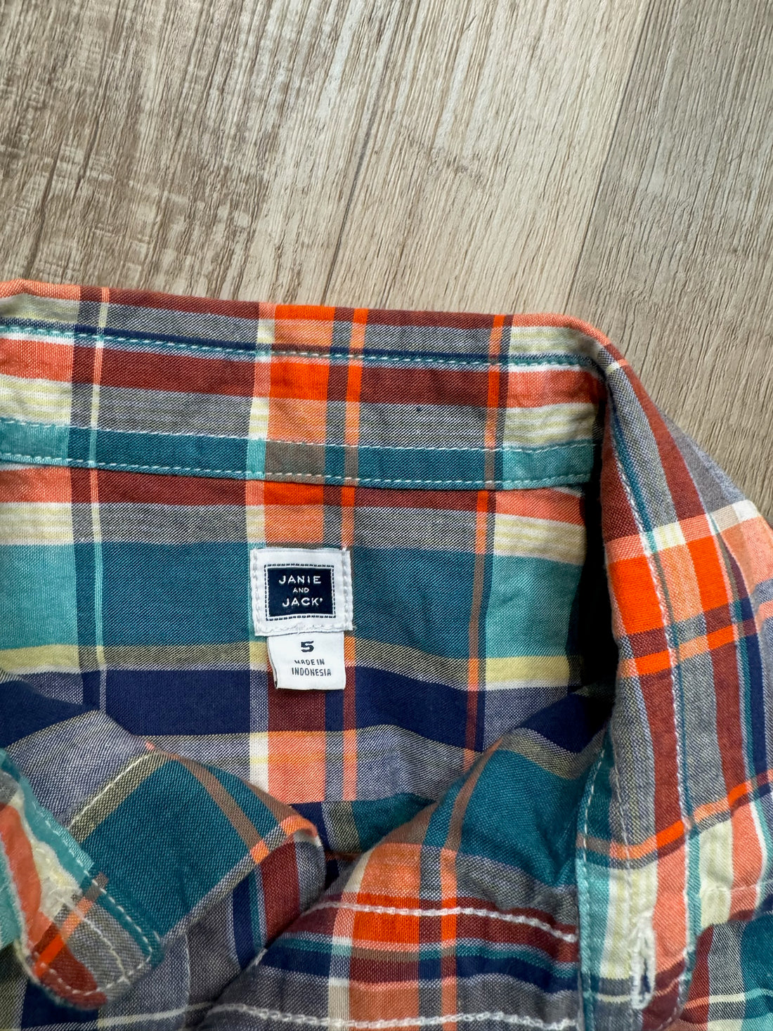 Janie & Jack Orange//Blue Button Down