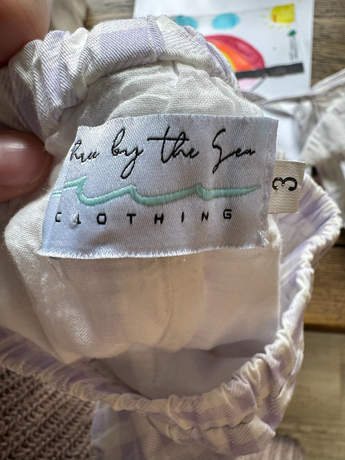 Three By The Sea Purple Gingham Dress & Bonnet