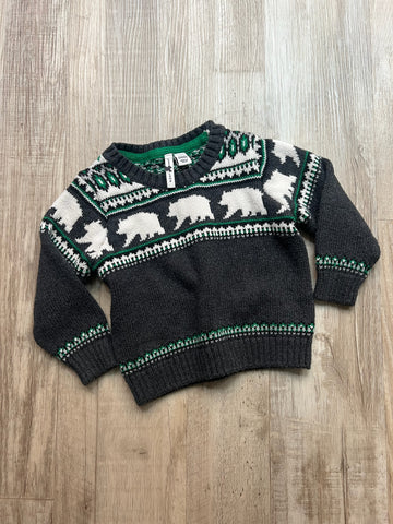 Janie & Jack Green Bear Sweater