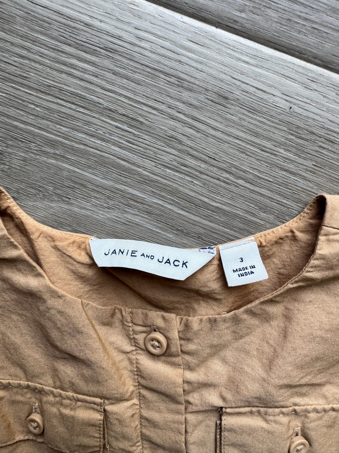 Janie & Jack Tan Eyelet Dress