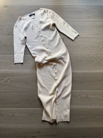 Vintage Wayne Rogers Cream Silk Dress - W