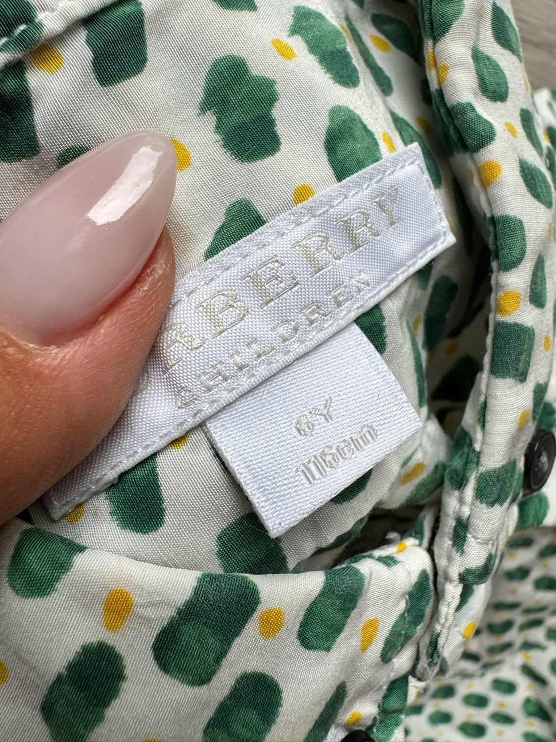 Burberry Green Dot Button Down