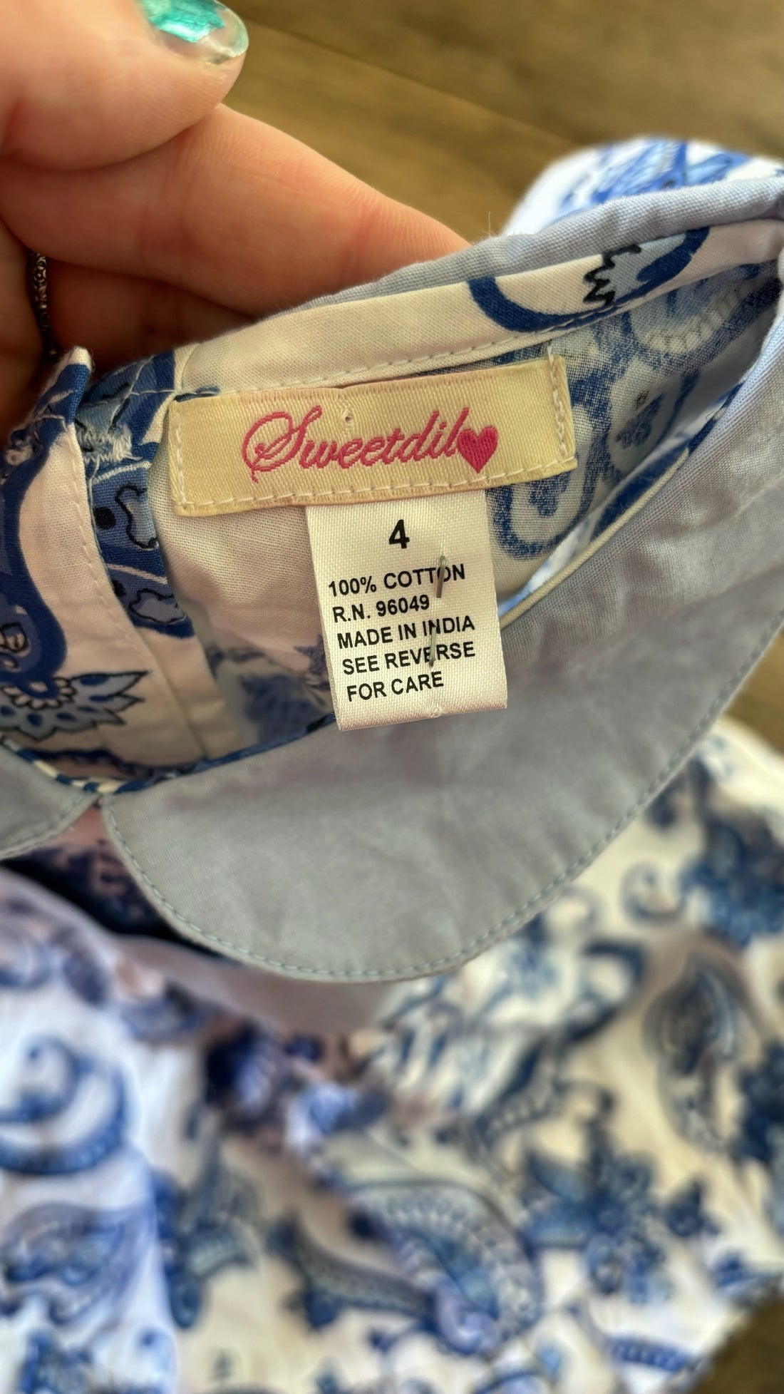 Sweetdil Blue Paisley Dress