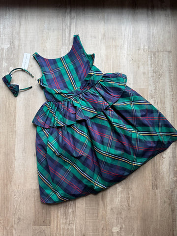 Janie & Jack Plaid Dress w/ Headband