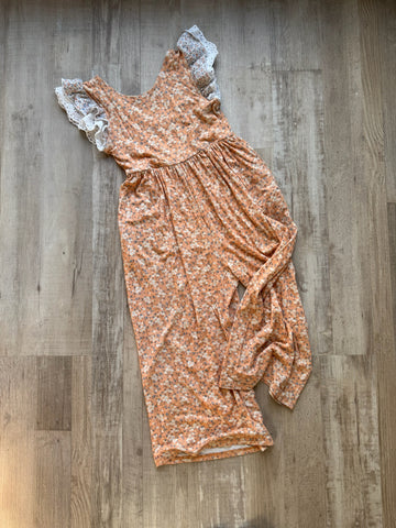 Makena Lane Orange Floral Romper
