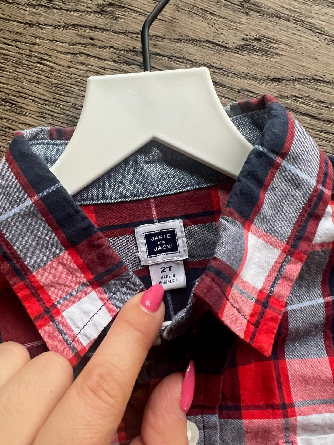 Janie & Jack Red/Blue Plaid Shirt