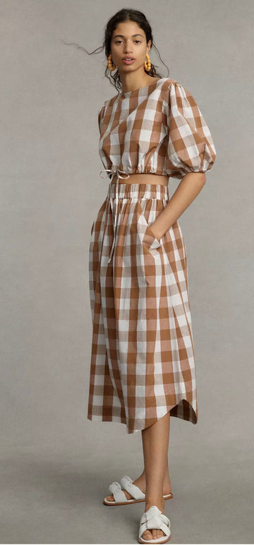 Whit Two Gingham Set - W