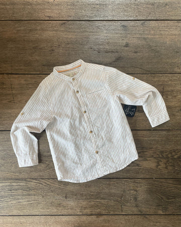 Zara White Striped Button Down