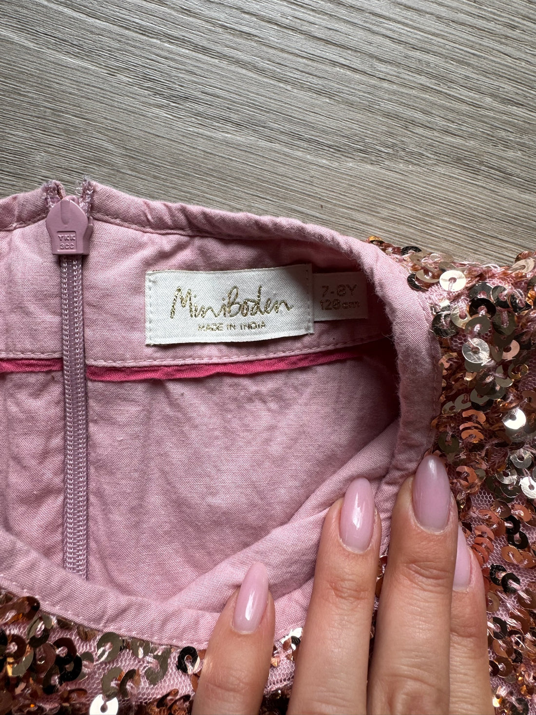 Boden Pink Velour Sequin Dress