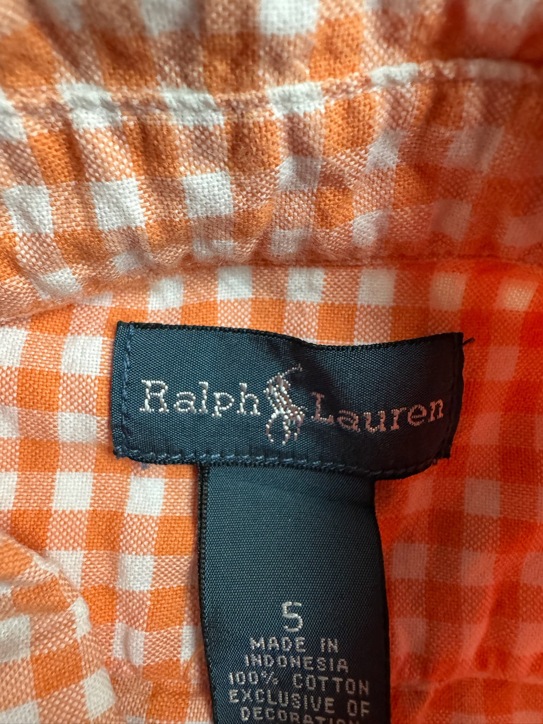 Ralph Lauren Orange Plaid Button Down