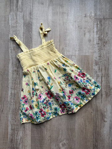 Baby Gap Yellow Linen Floral Dress