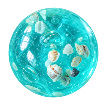 2.5" OCEAN SQUISHY BALL WITH SHELLS