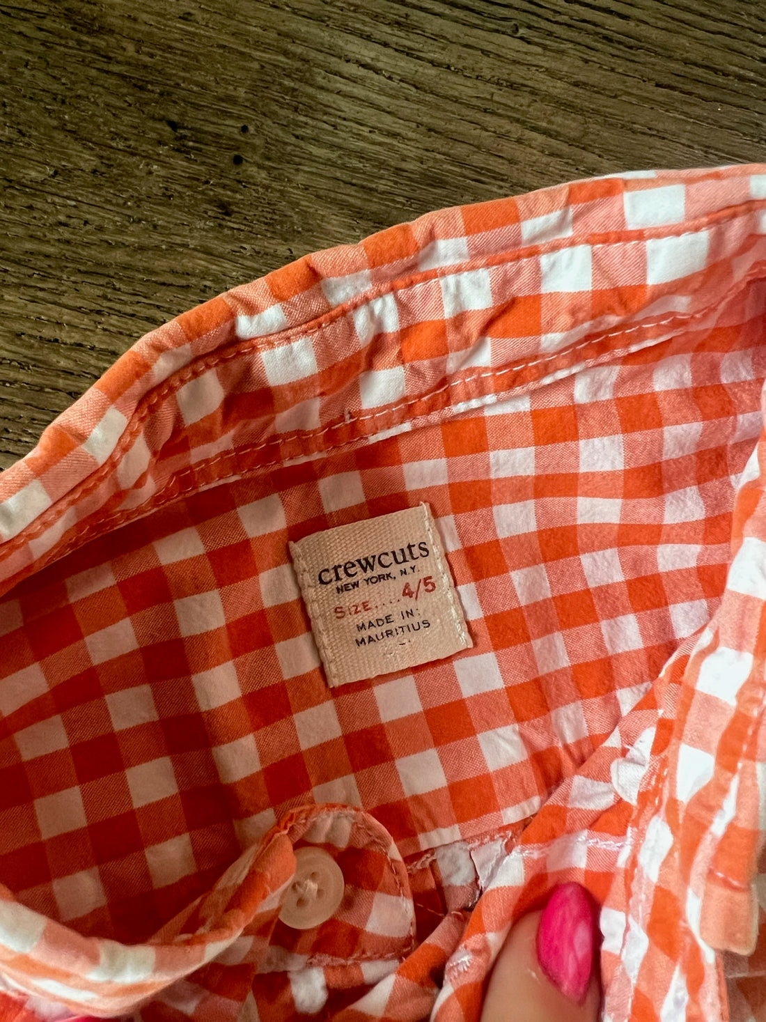 CrewCuts Orange plaid button down