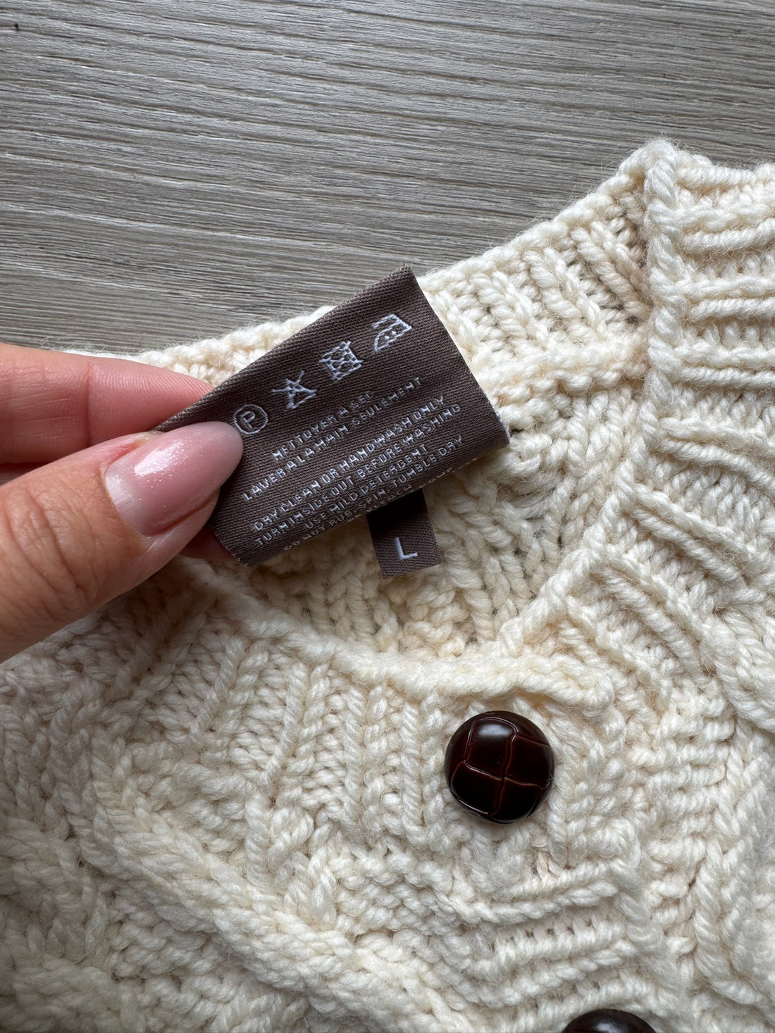 Aran Handknit Wool Cardigan & Hat