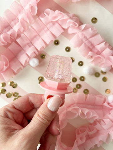 Neon Pop Pink Sparkle Ring Pop Lip Gloss