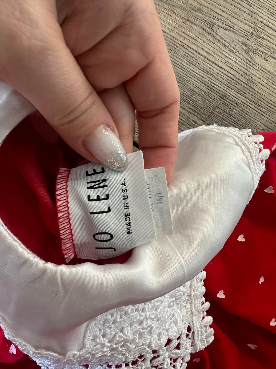 Vintage Jo Lene Red Heart  Dress