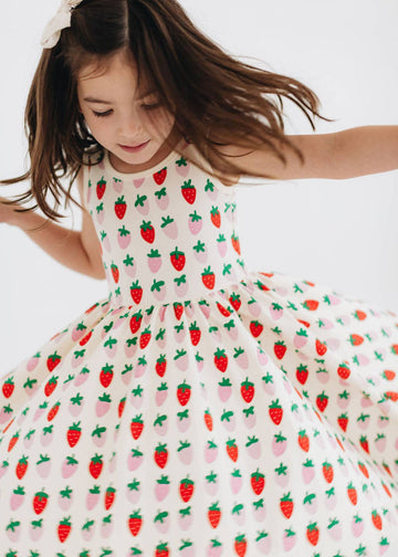 Sleeveless Twirl Dress in Strawberry Blush Pre-Sale
